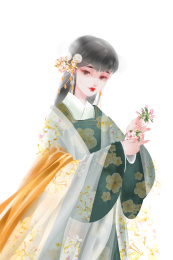 春天的海棠花少女立绘