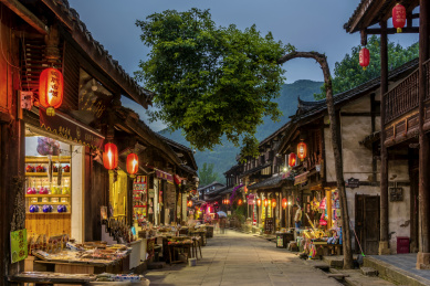中国四川广元昭化古城夜景