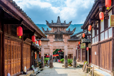 中国四川广元昭化古城贞节牌坊