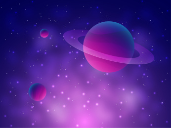 银河系星球矢量插画