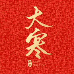 新年大寒节气矢量字体设计