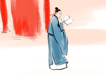 水墨中国画成语故事人物画插图