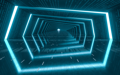 科技感隧道背景 3D渲染