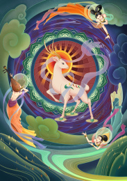 敦化插画九色鹿