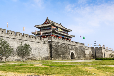 中国河南省商丘市归德府城古城墙城楼