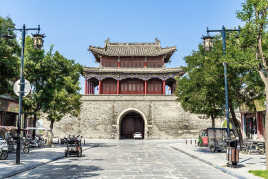 中国河南省商丘归德府城古城墙城门楼