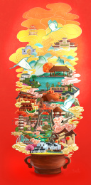 微景观的国潮城市 古代建筑