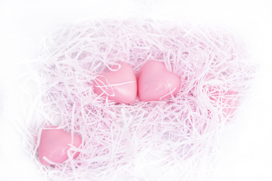 情人节粉色爱心图片女神节心形元素七夕爱情