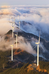 河源缺牙山风车日出