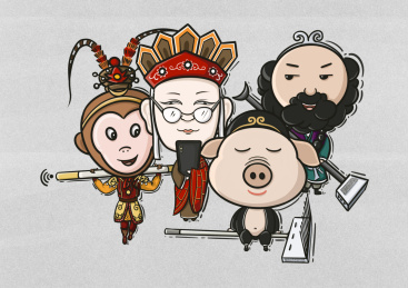 西游记师徒四人用wifi看手机