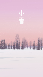 文艺风二十四节气风景小雪 竖版质感肌理