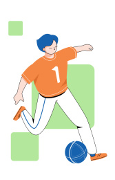 正在踢足球的人 矢量插图