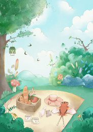 春天公园放风筝野餐