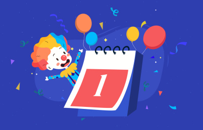 愚人节小丑矢量插画