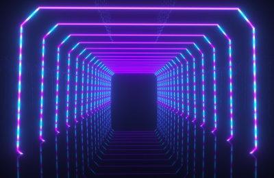 炫酷高科技未来场景时光隧道光效空间感背景