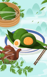 清明节青团插画