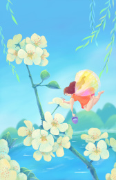 春天花枝蝴蝶精灵