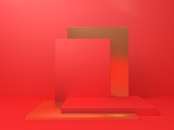 红色立体空间背景