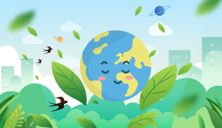 绿色环保地球矢量插画