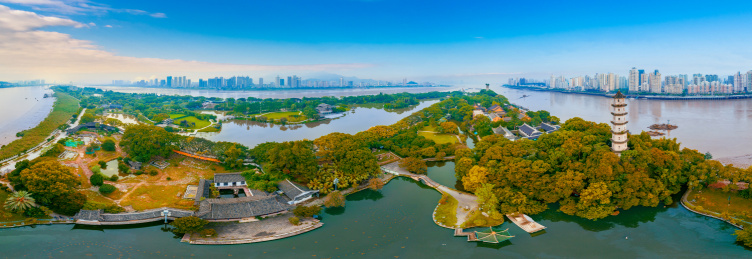 中国浙江省温州市江心屿和江心公园