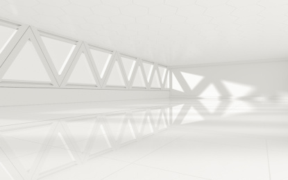 白色创意室内结构 3D渲染