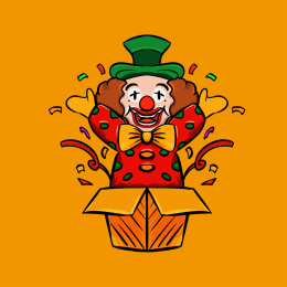 手绘卡通小丑插画