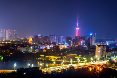 中国江苏泰州夜景风光
