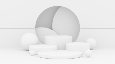 3D渲染白色几何体展示台背景