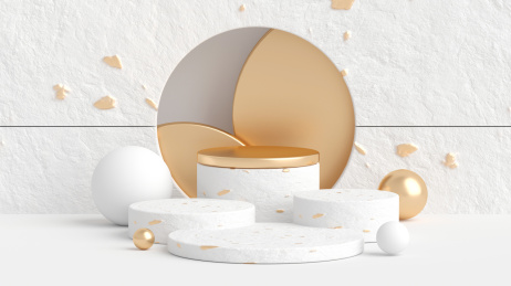 3D渲染圆柱体展示台背景