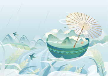 二十四节气春雨绵绵燕子飞舞