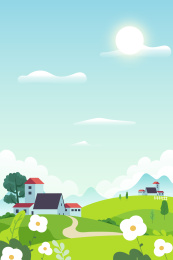 农田耕种大自然风景矢量插画