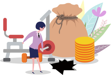 健身房跑路套路贷诈骗金融概念插画