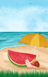 夏天撑伞的蜗牛