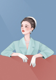 戴帽子的优雅女士