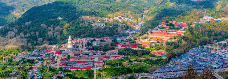 中国山西忻州五台山全景风光
