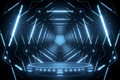 3D渲染的灯光科技背景