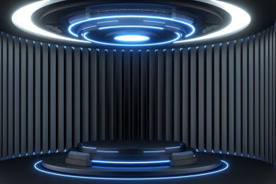 3D渲染的科幻展台