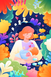 母亲节矢量插画