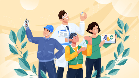 五一劳动节人物插图