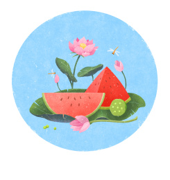 夏天西瓜荷