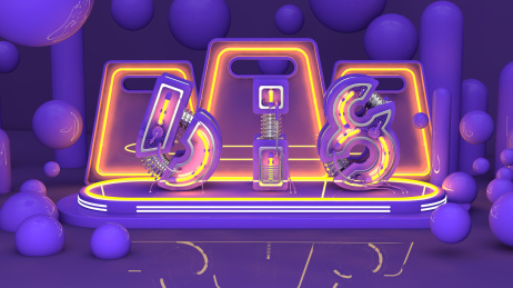 618紫红色霓虹灯管科技感酷炫风电商背景