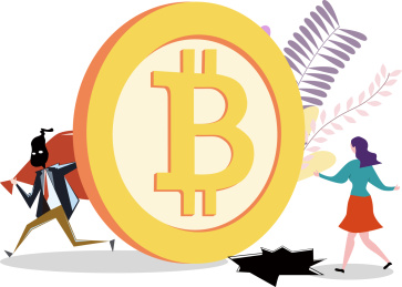 虚拟货币诈骗陷阱金融概念插画