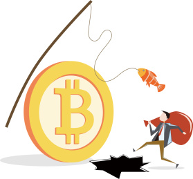 虚拟货币诈骗陷阱金融概念插画