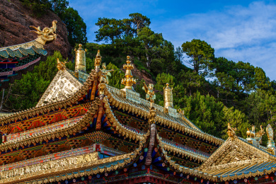 中国甘肃甘南郎木寺风光旅游