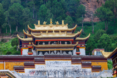 中国甘肃甘南郎木寺风光旅游