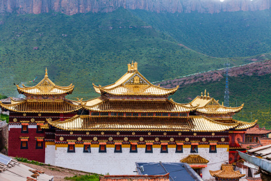 中国甘肃甘南郎木寺风光旅游