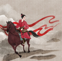 骑马奔跑的女子