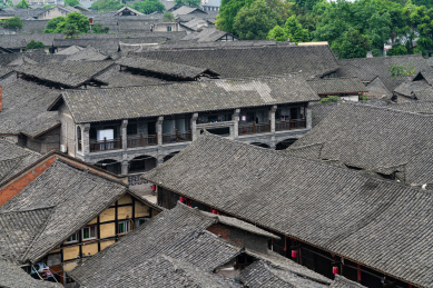 中国四川省宜宾市李庄古镇建筑风光