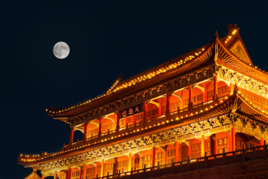 江西省宜春市高安市大观楼夜景