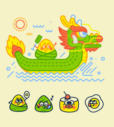 端午节粽子划龙舟